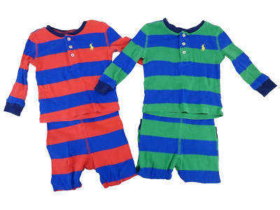 Polo Ralph Lauren Baby Junge Kleinkind Pyjama Set blau rot gestreift Alter 18 Monate