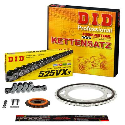 Kettensatz Kawasaki W 650 (EJ650A) 99-06, DID EXTRA verstärkt Silent Plus silber