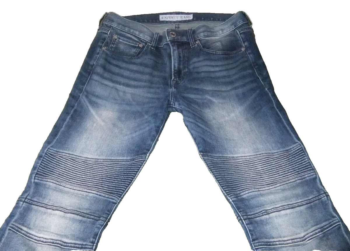 Express Moto Jeans Alec Skinny Fit 32x32 Zipper Fly Pockets