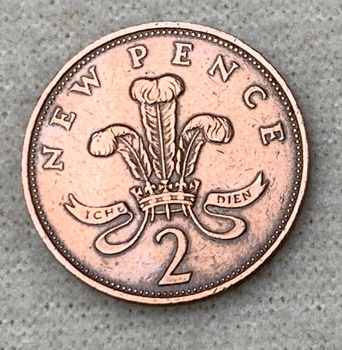 Rare 1971 Elizabeth II 2 New Pence British Coin D.G.Reg.F.D.