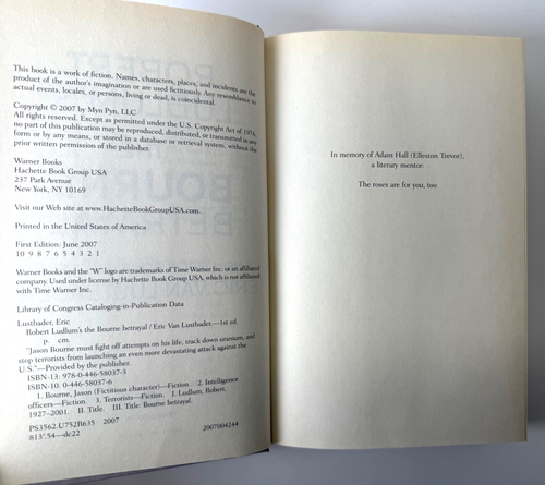 Robert Ludlum's Bourne Betrayal, Eric Van Lustbader HCDJ 1st print LIKE NEW - Picture 11 of 11