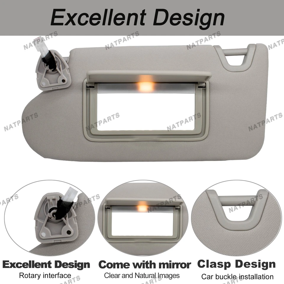 Left Driver Side Sun Visor W/ Lights for 2013-2018 Nissan Altima 96401-3TA2A Foto 2 de 4