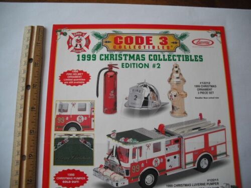 CODE 3 SAMMLERSTÜCKE 1999 WEIHNACHTSAUSGABE #2 LUVERNE PUMPER WERBEBLATT - Bild 2 von 3