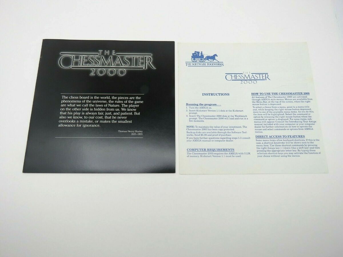 Commodore Amiga SOFTWARE TOOLWORKS THE CHESSMASTER 2000 Software Game BOXED