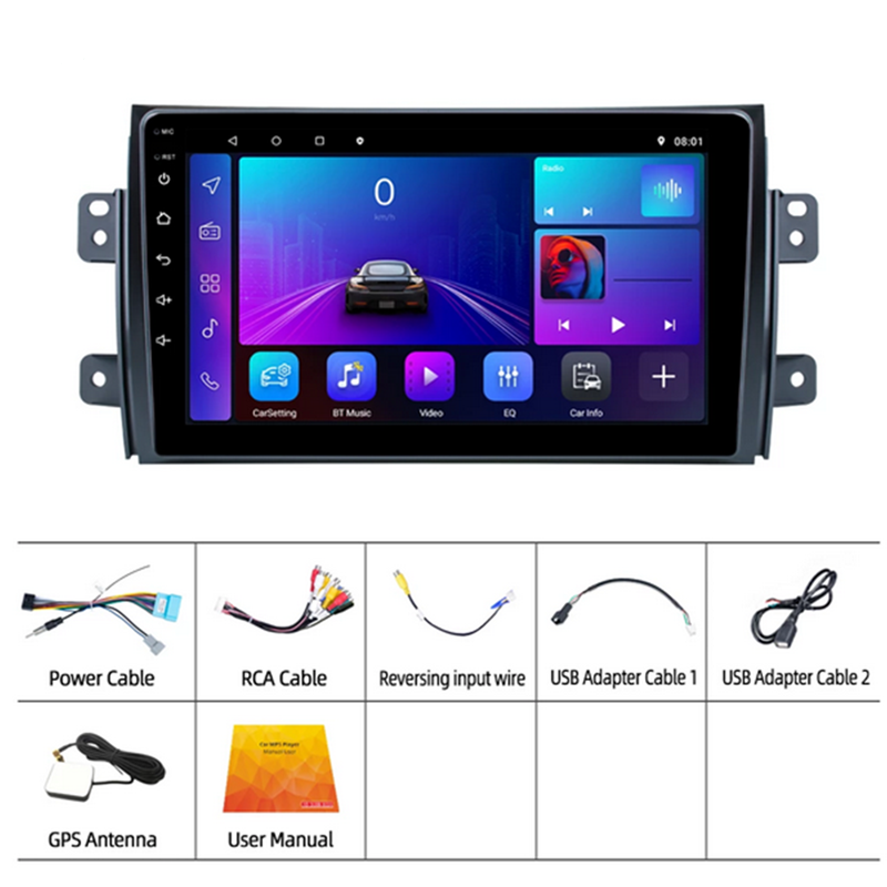 Android 9Inch Mirror Car Radio Player GPS Navigation Audio For 06