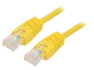2X PP12-0.25M/Y Patch cord U/UTP 5e Line CCA PVC gelb L: 025m 26AWG GEMBIRD