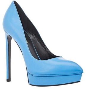 ysl blue heels