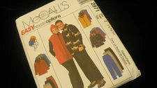 McCalls 2971 Easy endless options jacket vest pants Size Sm- XXL fleece pattern