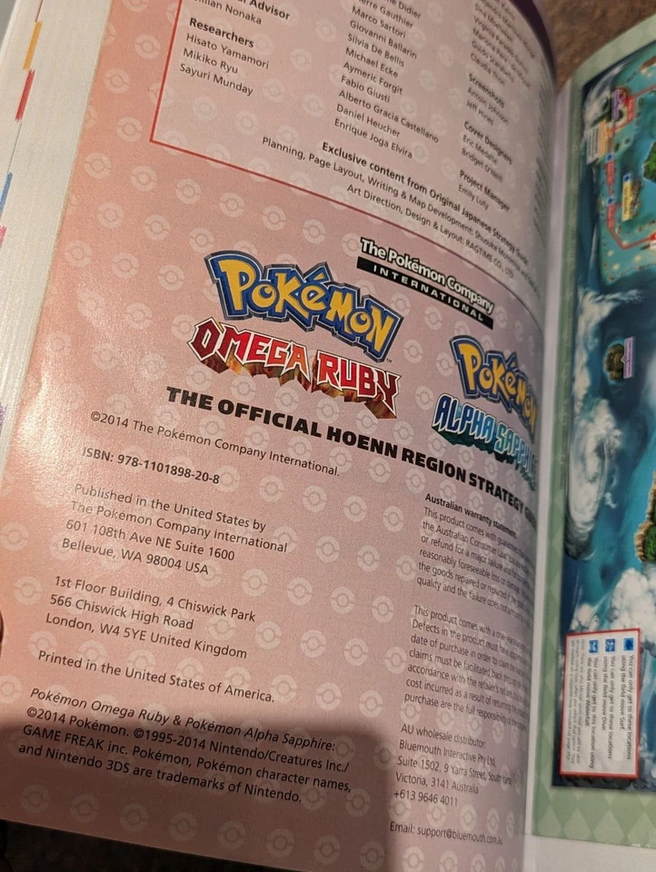 Pokemon Omega Ruby and Alpha Sapphire OFFICIAL Hoenn Strategy Guide MAP POSTER! - Image 3 of 4