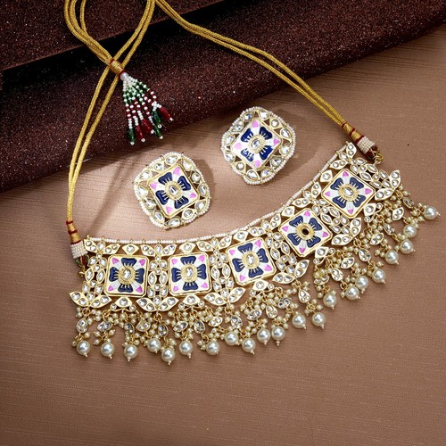 Kundan Meenakari Necklace Set A877 | eBay
