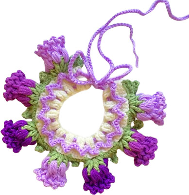 Cute Bell Flower Knitted Collar for Cats and Dogs,Adjustable, Christmas and Birt