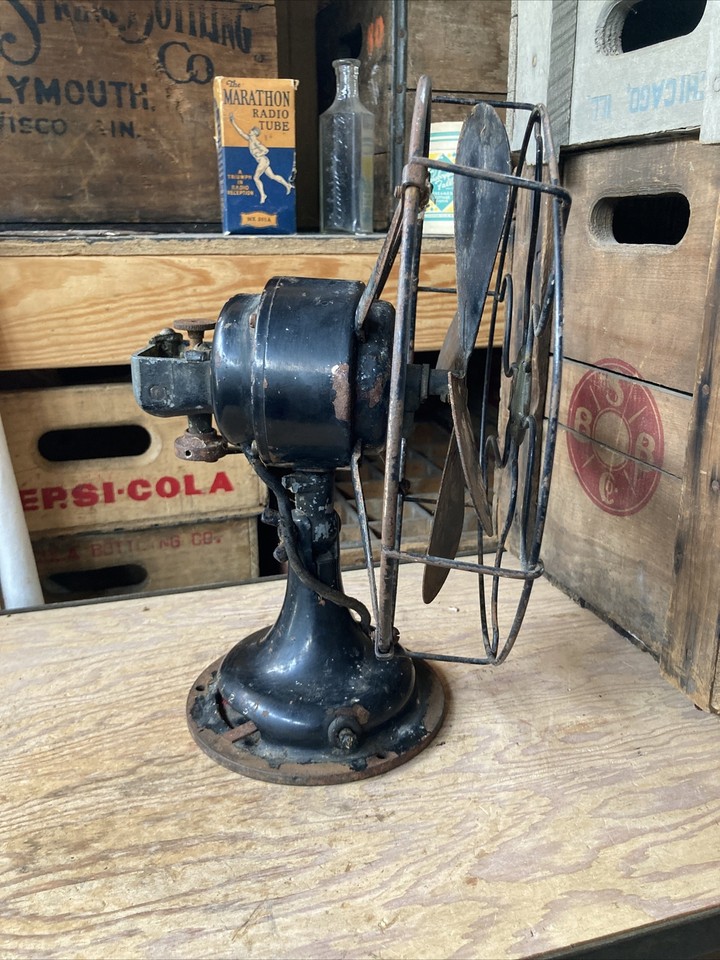 Vintage ROBBINS & MYERS 10” Fan R&M PARTS Not Working Antique Desk