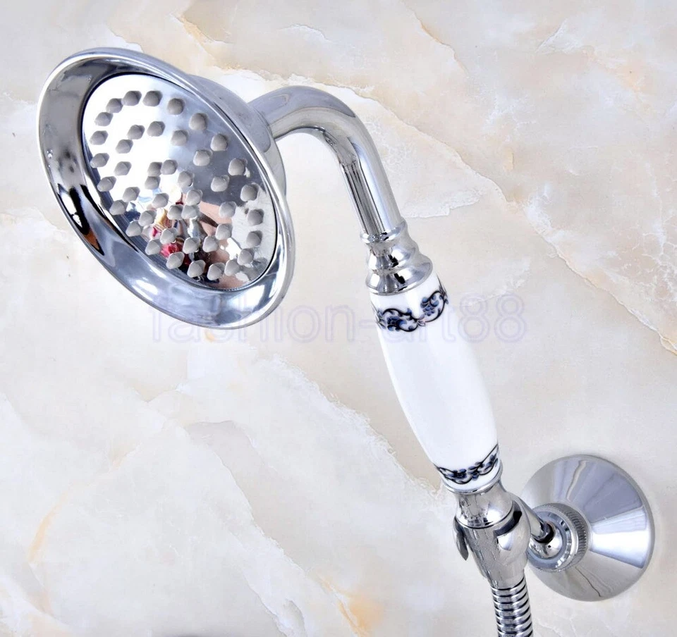 Chrome Bathroom Handheld Shower Faucet Set  With Ceramic Hand Spray fna774 - Image 4 of 4