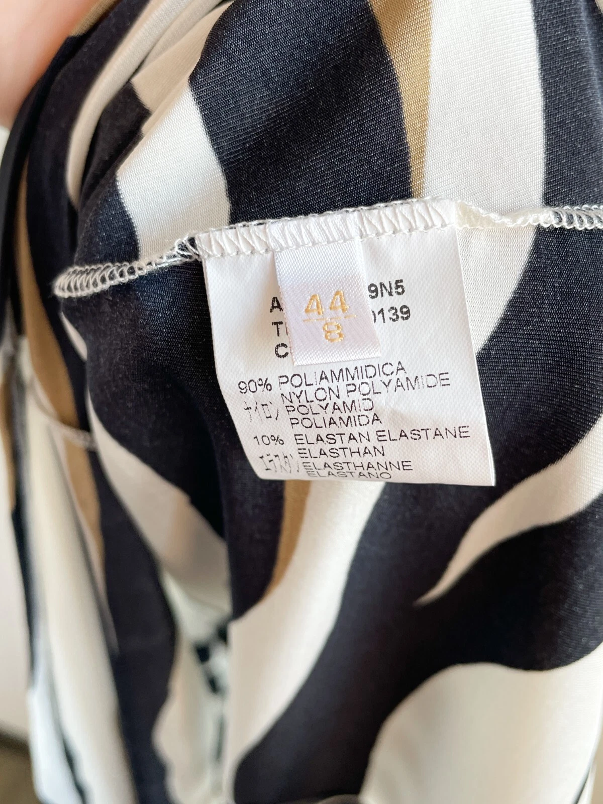 Abito Valentino anni 2000 stampa zebrata bianco e nero Taglia M (44IT)