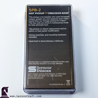 New Seymour Duncan Bassline SPB-2 Hot Pickup for Precision Bass