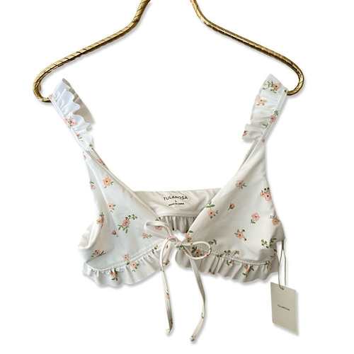 Tularosa Dreamer Bikini Oberteil Tee Party Blumen Rüschen Badeanzug Revolve Neu mit Etikett M - Bild 6 von 13