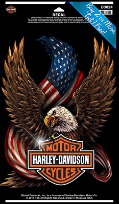 Harley Stickers Harley Davidson #1 American Flag Decal Harley