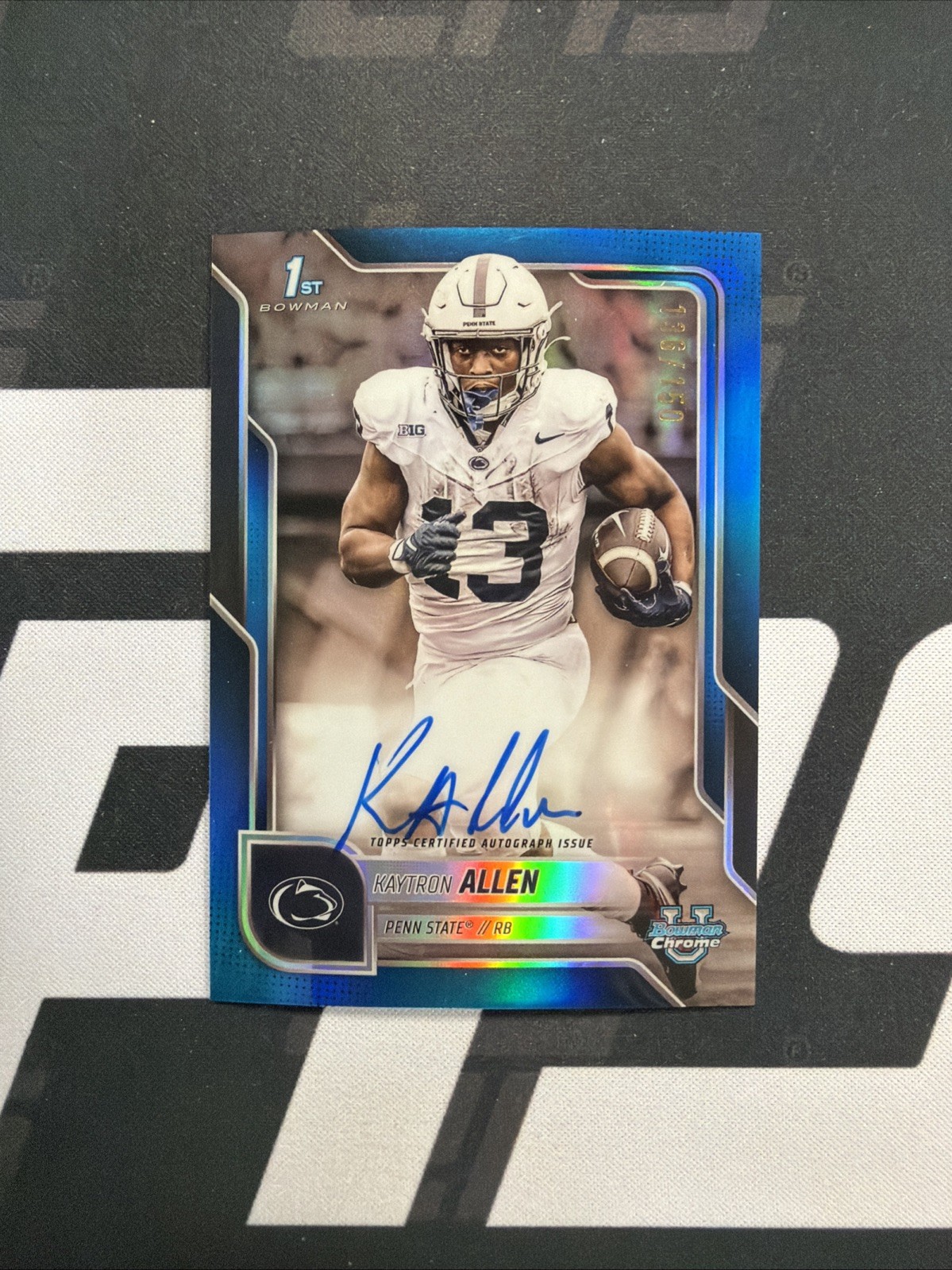 2025 Bowman Chrome University Football Kaytron Allen True Blue 1st Auto /150