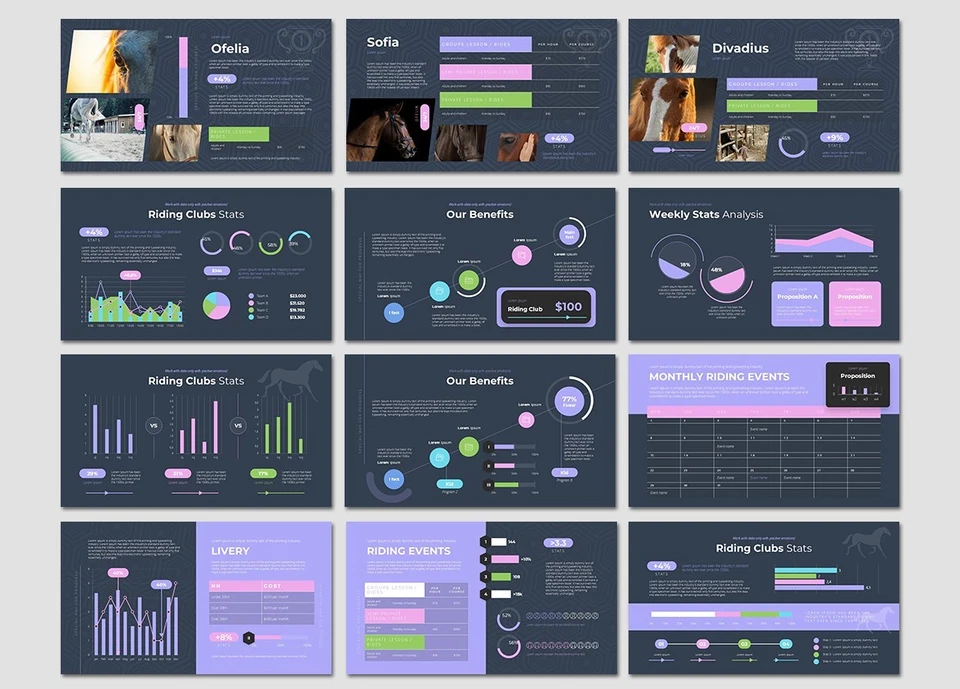 The Riding Club PowerPoint Presentation Template by SanaNik - Image 3 of 4