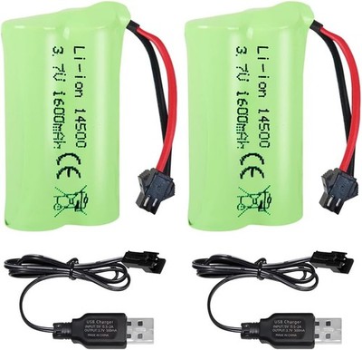 2PCS 3.7V 1600mAh Li-ion Akku, Wiederaufladbare Li-Ion Batterie 3.7V mit SM-2P