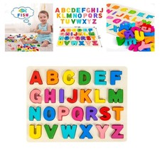 Bright and Fun Wooden ABC Puzzle - 26-Piece Educational Toy for Toddlers