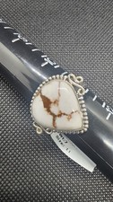 Sterling Silver Wild Horse Jasper Ring Size 11 Teardrop 925