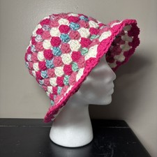 Crochet Bucket Hat Cloche Granny Stitch Handmade Flapper Festival Boho Flapper