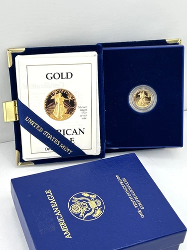 1988-P $5 American Gold Eagle 1/10 Tenth oz Bullion Proof US Coin with OGP