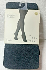 A New Day Sweater Tights Ribbed Style Ebony Heather Grey M-L