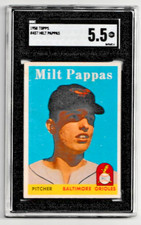 1958 Topps MILT PAPPAS Rookie card #457 EX+ SGC 5.5 Baltimore Orioles. rookie card picture