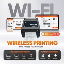 Win iOS Android Zebra ZD620 Direct Thermal Label Printer WiFi USB LAN BT