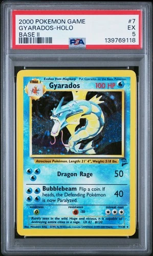 2000 POKEMON BASE SET 2 #7 GYARADOS-HOLO PSA 5