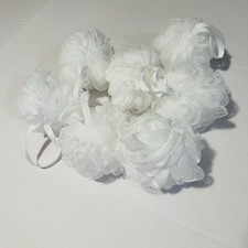 White Bath Loofah Lot Of 7, Soft Wholesale 4.5