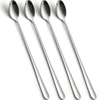 Lange Latte Macchiato Löffel Set, 4- teilig 22.3cm Edelstahl Eislöffel R
