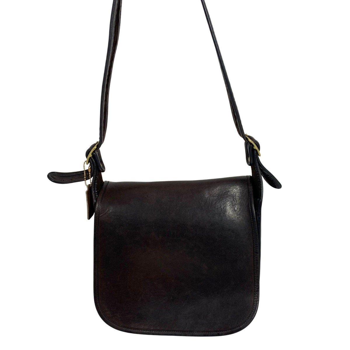 美品✨Vintage Coach Shoulder Bag Snap Hook Vintage Coach NYC Classic Shoulder Bag 9170 Mocha Brown Pre 94 +