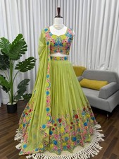 Indian Designer Satin Silk Lehenga Choli With Beautiful Dupatta For Women