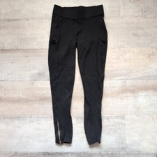 ZARA Basic Womens Size S Black Leggings Stretch skinny Ladies Ankle zipper