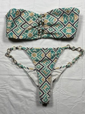Beach Bunny Aztec Gold Chain Two-Piece Bikini Set | Medium