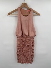 Free People Ruched Sleeveless Dress Mini Bodycon Dark Blush Pink Size XS