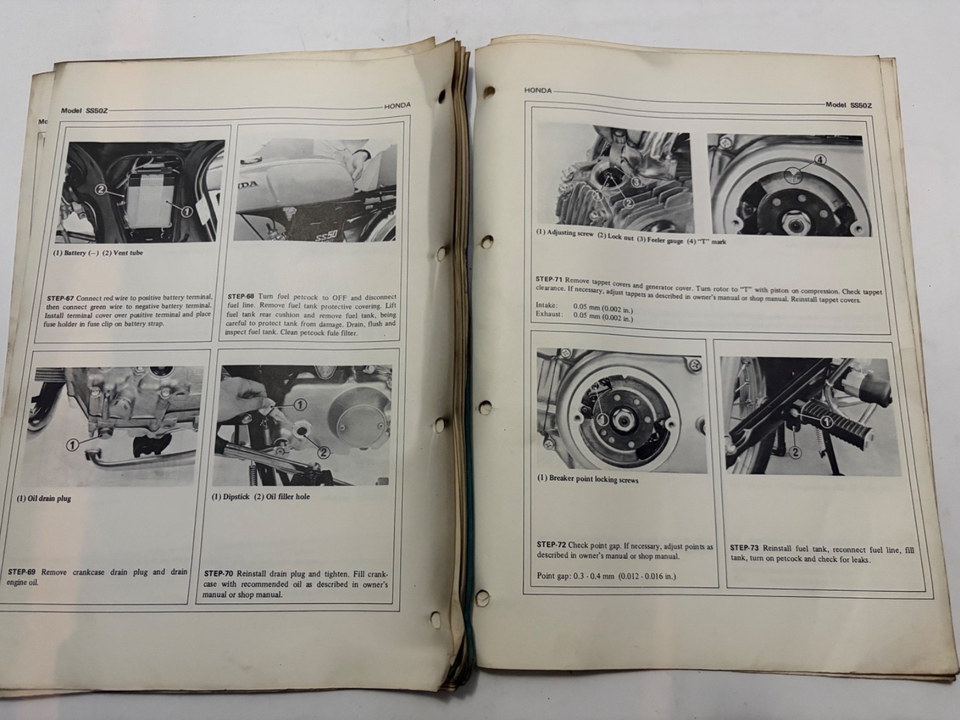 HONDA SS50Z GENUINE FACTORY SET UP INSTRUCTIONS MANUAL | eBay UK