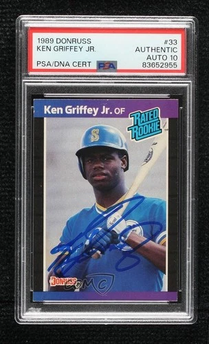 1989 Donruss Ken Griffey Jr #33 PSA/DNA Authentic Auto Rookie RC HOF