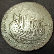 Certificate of Authenticity Silver 1790 Colonial New York Ship Shilling Zeeland