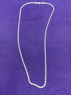 Vintage Italien 8 g Sterlingsilber verdrehtes Seil 2 mm Kette 18 Zoll Halskette