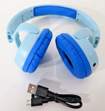 BT KID SAFE HP 2-in-1 Wireless  Wired Bluetooth Kid-Safe Headphones W/ Mic Blue