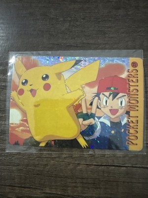 Pikachu Holo POKEMON POCKET MONSTERS VENDING PRISM STICKER 25 PIKACHU ASH