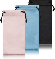 Soft Eyeglass Pouch 3 Pack - Pouch for glasses Microfiber Screen Cleaning Bag