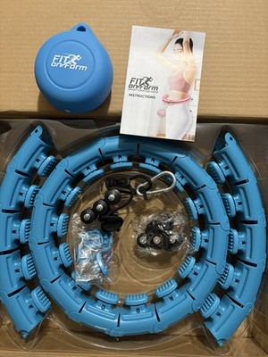 FIT ON FORM Smart Exercise Hoop 47  Blue Infinity Weighted Hula Hoop New
