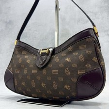 Borsa a marsupio ETRO Pegasus Paisley accessori tela nero marrone bordo pelle vintage