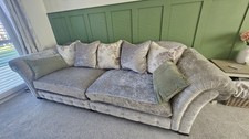 Used Furniture Village Cloudy Bay 4 Seater Scatter Back Sofa In Silver