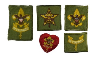 1950s-60s Boy Scouts Complete Rank Set Tenderfoot - Life Patch WORN (WSJ1211)